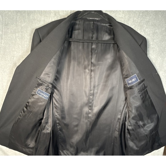Canali Blazer Mens Black Wool Sport Coat Jacket  Italy Luxury 56R Italy 46R US - Picture 7 of 12